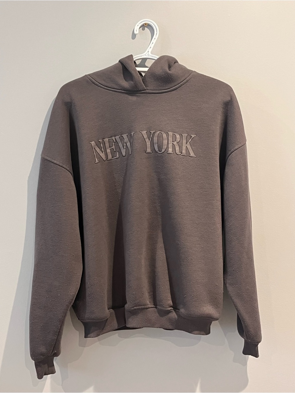 clean girl comfy fancy stylish oversized New York grey hoodie (DETAILS)